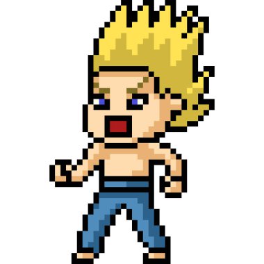 Vektör piksel sanatsal adam avcı uçağı izole edildi.