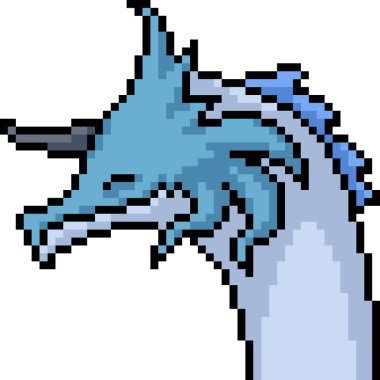 Vektör piksel sanat canavarı kafası izole edilmiş karikatür