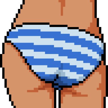 vector pixel art panty butt isolated cartoon