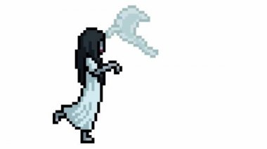 animasyon pikseli beyaz bayan dans ediyor.