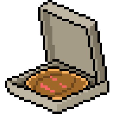 Vektör pikselli balkabağı pizzası da izole edilmiş.