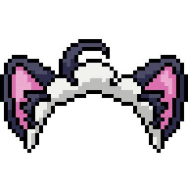 vektör piksel sanat kedisi saç bandı izole edilmiş çizgi film