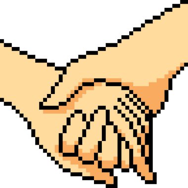 Vektör piksel el ele tutuşması hareketi izole edildi