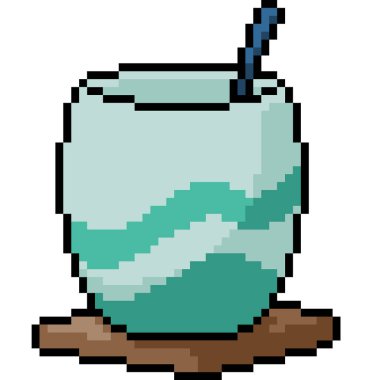 Vektör pikselli çay fincanı izole edilmiş.