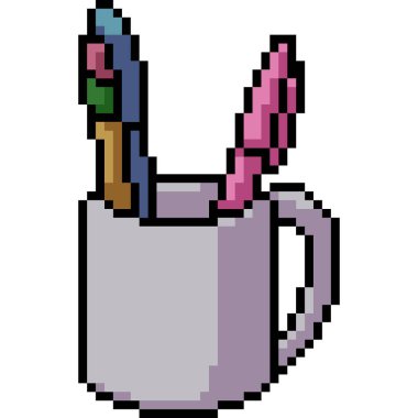 vektör piksel sanat kırtasiyesi izole edilmiş çizgi film