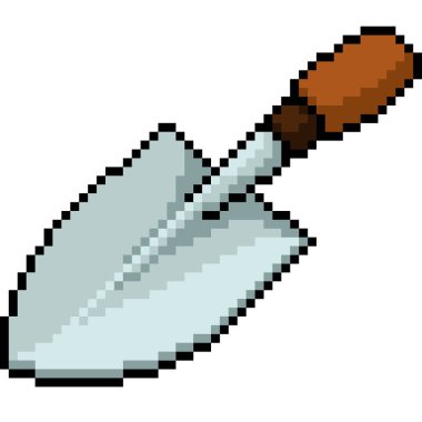 vektör piksel sanat küreği izole edilmiş karikatür