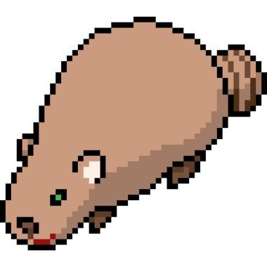 vektör piksel sanat şişman rakun izole çizgi film