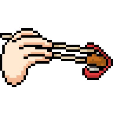 vektör piksel sanatı izole edilmiş yemek karikatürü ye