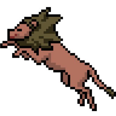 vektör piksel sanat aslanı izole edilmiş karbonhidrat