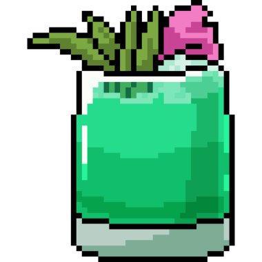 Vektör piksel sanat içeceği izole edilmiş çizgi film