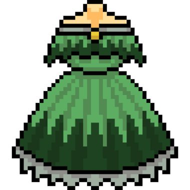 vektör piksel sanat kadın elbise izole çizgi film