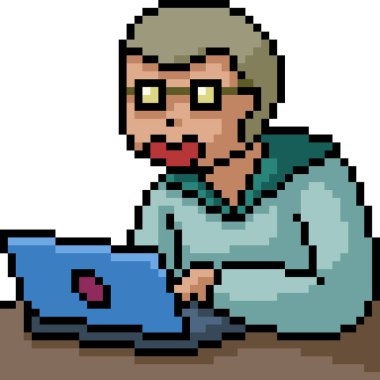 vektör piksel sanat ineği izole edilmiş çizgi film