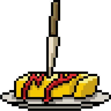 Vektör piksel sanatsal tofu izole edilmiş karbonhidrat servis eder