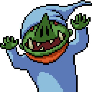 Vektör piksel sanatı izole edilmiş goblin