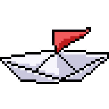 vektör pikseli kağıt tekne izole edildi