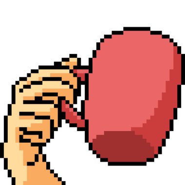 Vektör piksel sanat el hareketi içeceği izole edildi