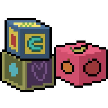 vektör piksel resim zar oyuncağı izole çizgi film