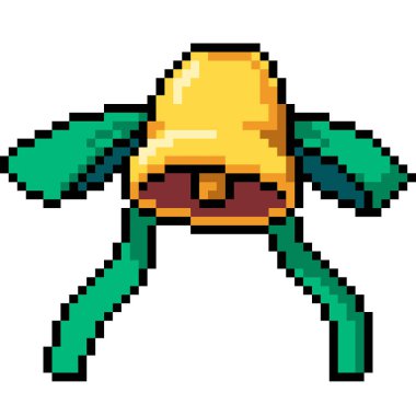 Vektör piksel sanat çan kurdelesi izole çizgi film