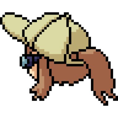 Vektör piksel kadın kafa izole çizgi film