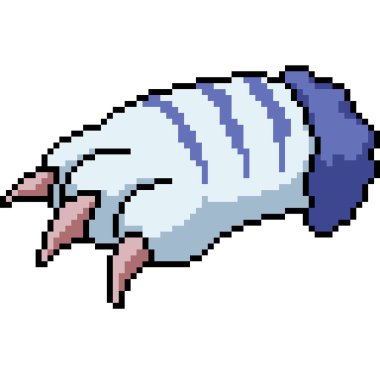 Vektör piksel sanatı izole kaplan pençesi