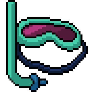 vektör piksel sanat dalış gözlüğü izole çizgi film