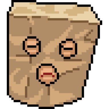 vektör piksel sanatı utanç maskesi izole çizgi film