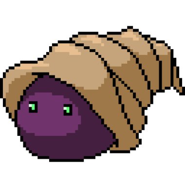 Vektör piksel sanatı izole edilmiş kabuk canavarı