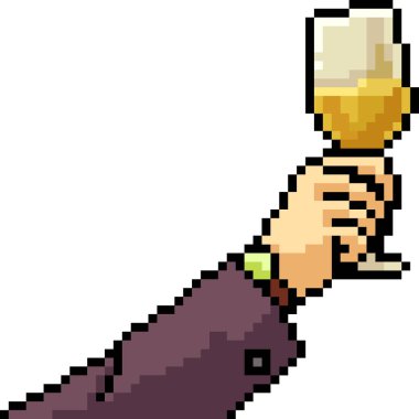 Vektör piksel sanat içeceği izole edilmiş çizgi film