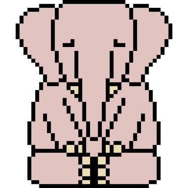 Vektör piksel sanatı fili izole edildi