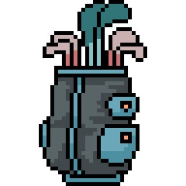 Vektör piksel sanat golf çantası izole edildi