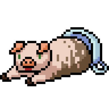 kupa izole çizgi filmdeki vektör pikseli evcil hayvan