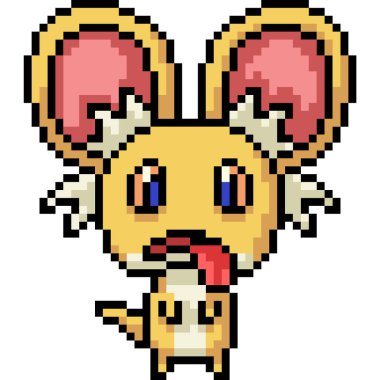 Vektör piksel sanat canavarı kemirgen arabası da izole edildi