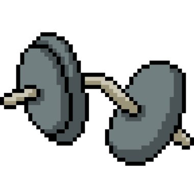 vektör pikseli kırık dambıl izole edilmiş çizgi film