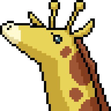 vektör piksel sanat zürafası izole edilmiş çizgi film