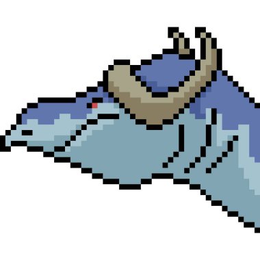 Vektör piksel sanat canavarı kafası izole edilmiş karikatür