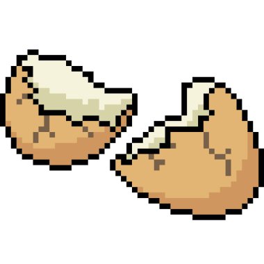 vektör piksel sanat kırığı yumurta kırığı izole karbonat