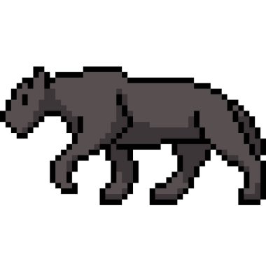 Vektör piksel sanat panteri izole edilmiş çizgi film