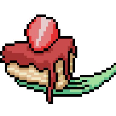 Vektör piksel sanat pastası parçası izole edilmiş çizgi film