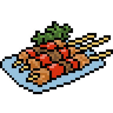 vektör pikseli yemek barbekü seti izole edildi