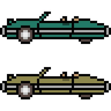 vektör piksel sanat arabası izole edildi