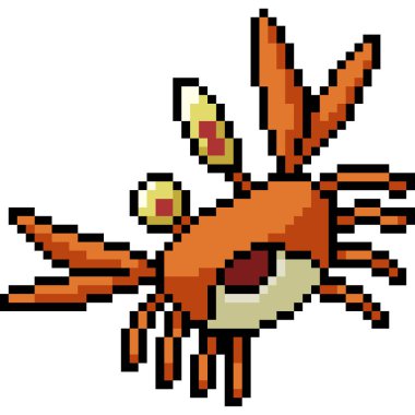 vektör piksel sanat yengeci izole edilmiş çizgi film