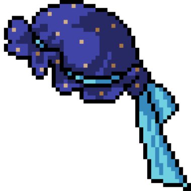 vektör piksel sanat süslü şapka izole çizgi film