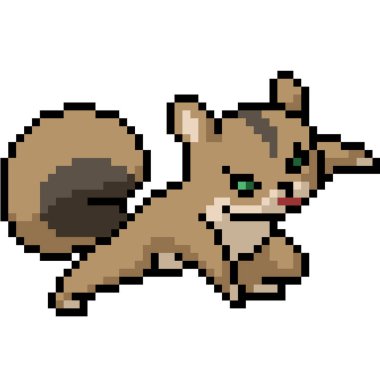 vektör piksel sanat sincap eylemi izole karbonhidrat