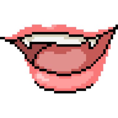 Vektör piksel sanat vampiri dudak izole çizgi film