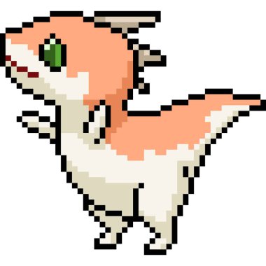 Vektör piksel sanat sevimli canavar izole çizgi film