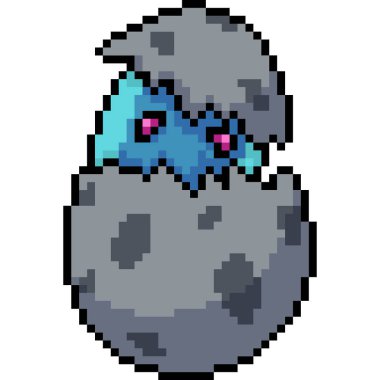 Vektör piksel sanat hayalet yumurta izole çizgi film