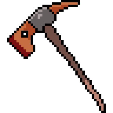 vektör piksel sanat baltası izole edilmiş çizgi film