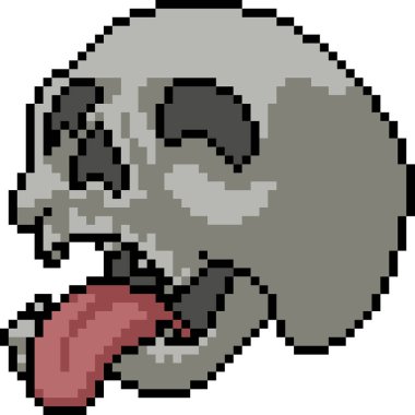 vektör piksel sanatı komik kafatası izole çizgi film