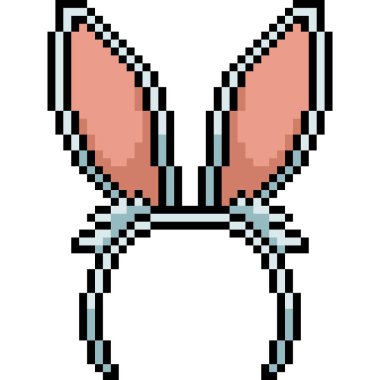 vektör pikseli resim tavşan saç bandı izole edilmiş çizgi film