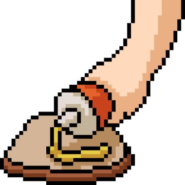 vektör piksel sanat ekmek kahvaltı izole çizgi film